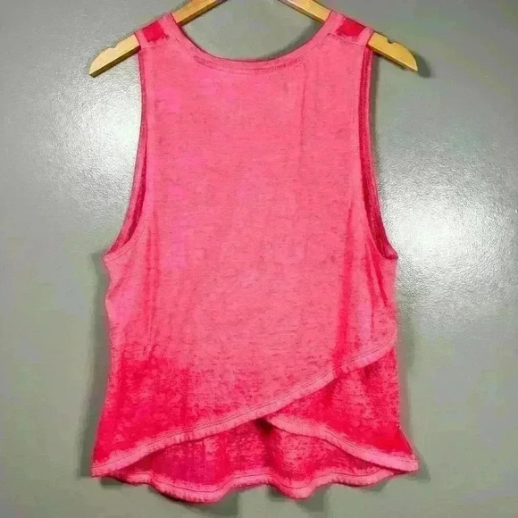 CHAMPION Hot Pink Athletic Sheer Workout Tank Top Crossback High Neck Large - Picture 7 of 8